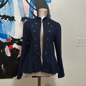 Starling Navy, fitted military style jacket, size L.